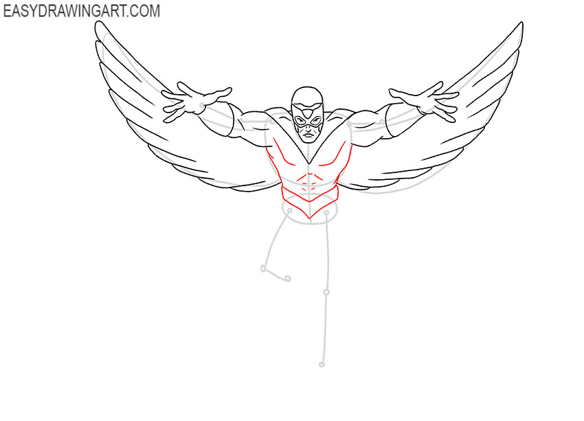 marvel falcon drawing easy