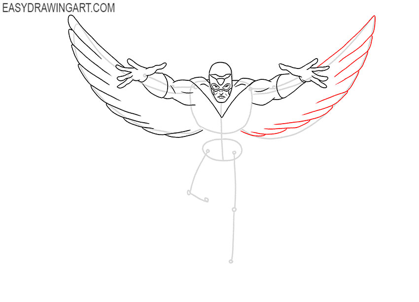 cartoon falcon drawing