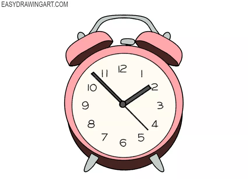 how to draw cute cartoon clock step by step - YouTube