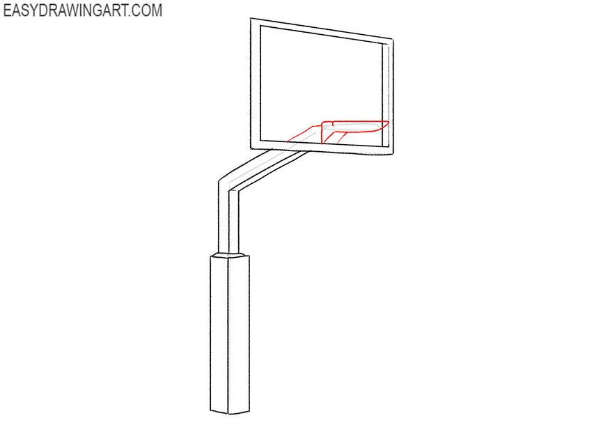 how to draw a basketball hoop with pole