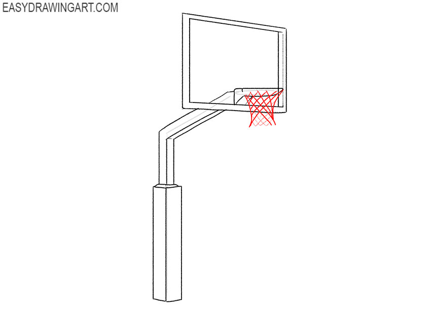how to draw a cartoon basketball hoop