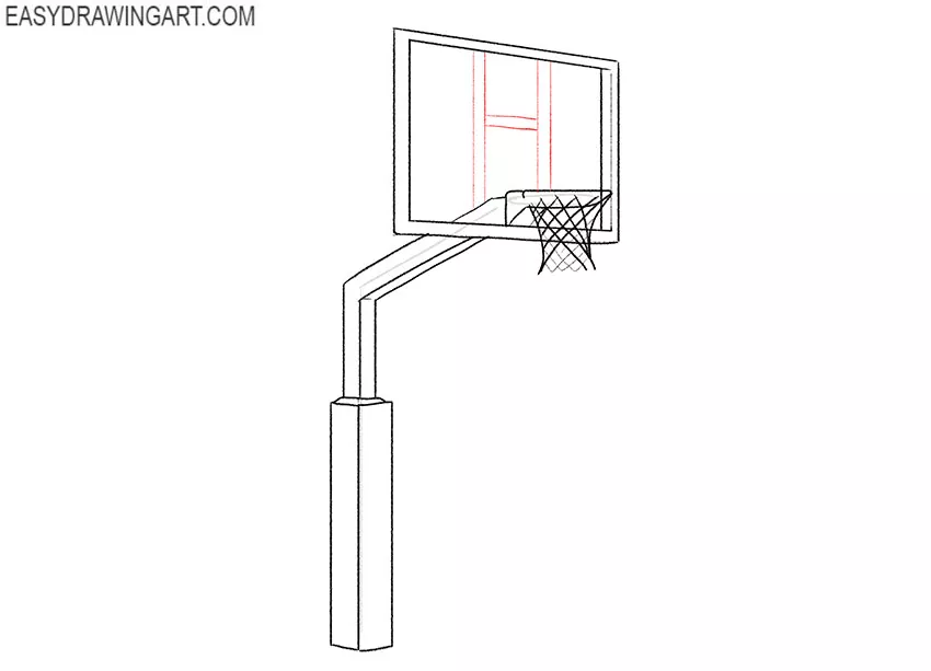 how to draw a basketball hoop on the side