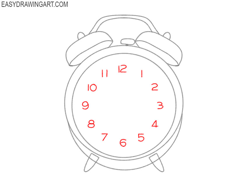 easy alarm clock drawing