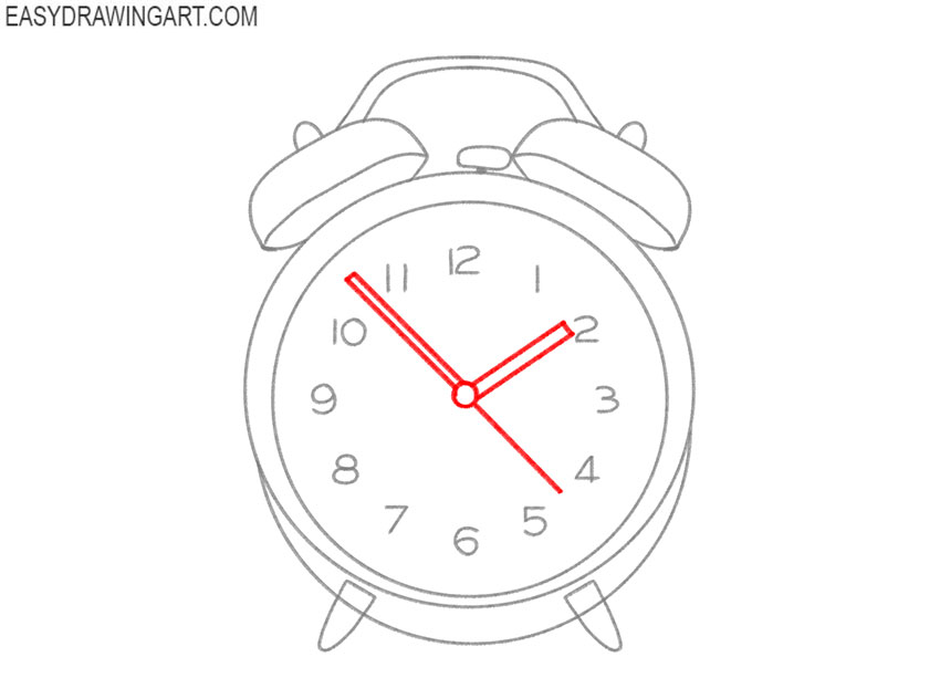 alarm clock drawing step by step