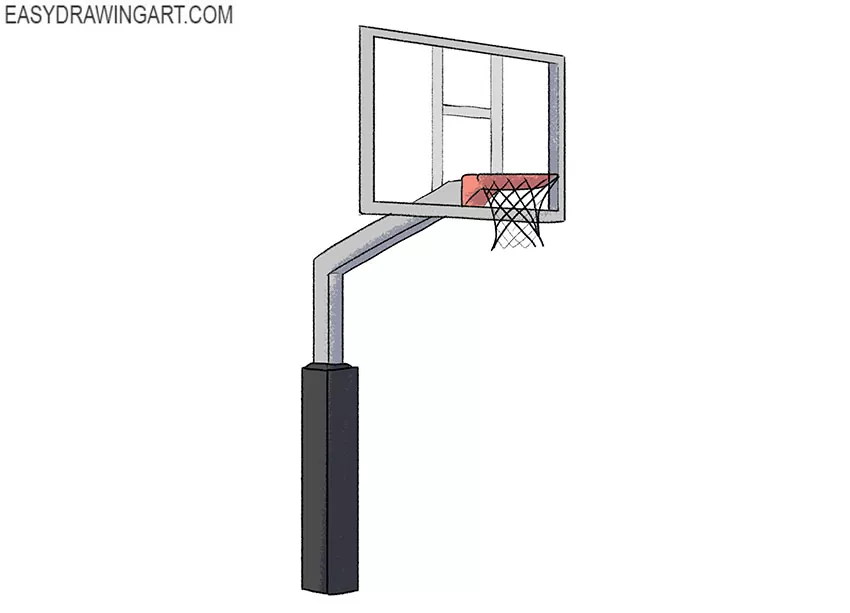 simple basketball hoop drawing guide