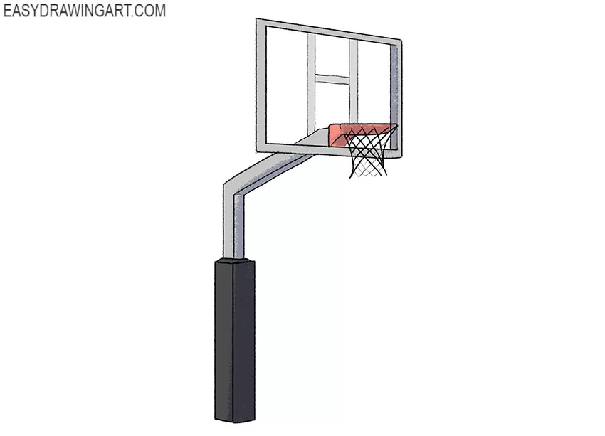 How to Draw a Basketball Hoop Easy Drawing Art