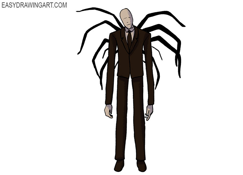 how to draw slenderman realistic