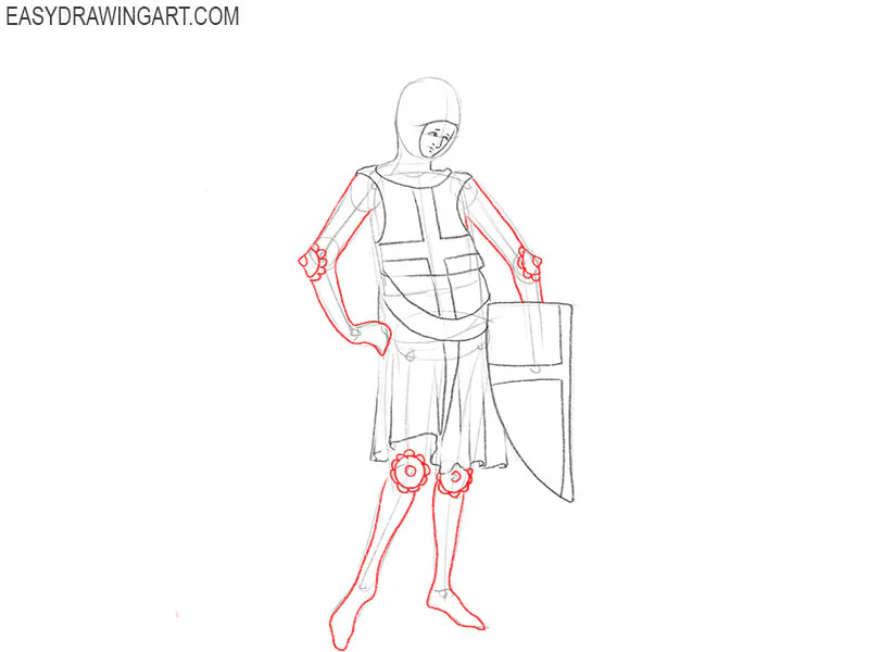 drawing limbs on medieval knight
