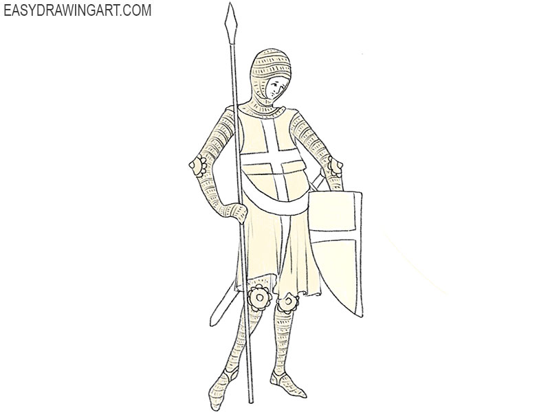 Paint the medieval garment and shield
