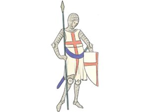 Knight drawn in a characteristic medieval art style