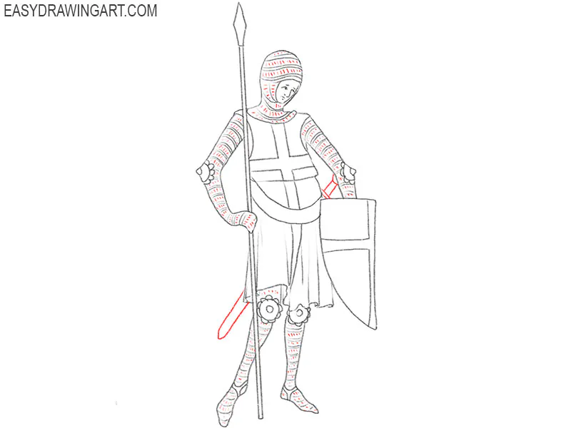 medieval art drawing armor