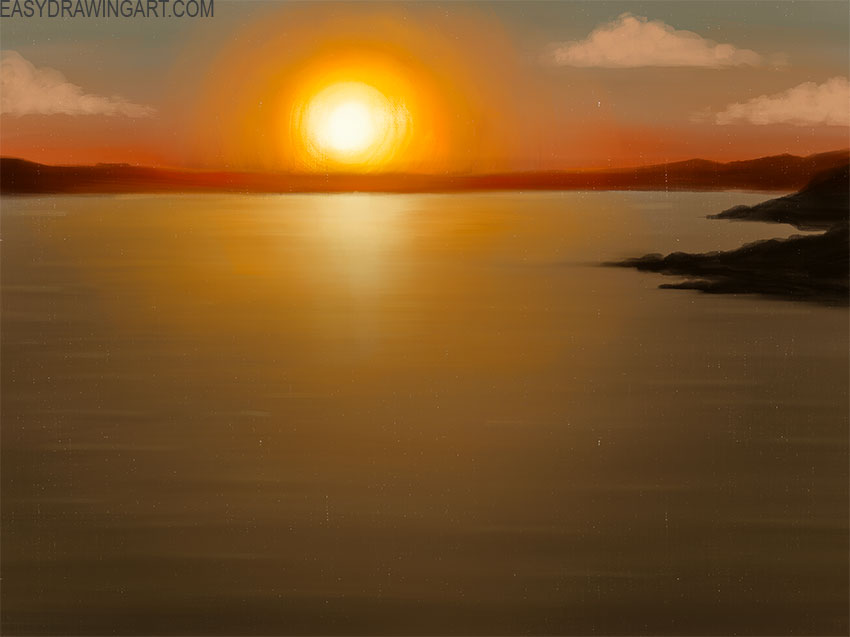how to paint a sunset