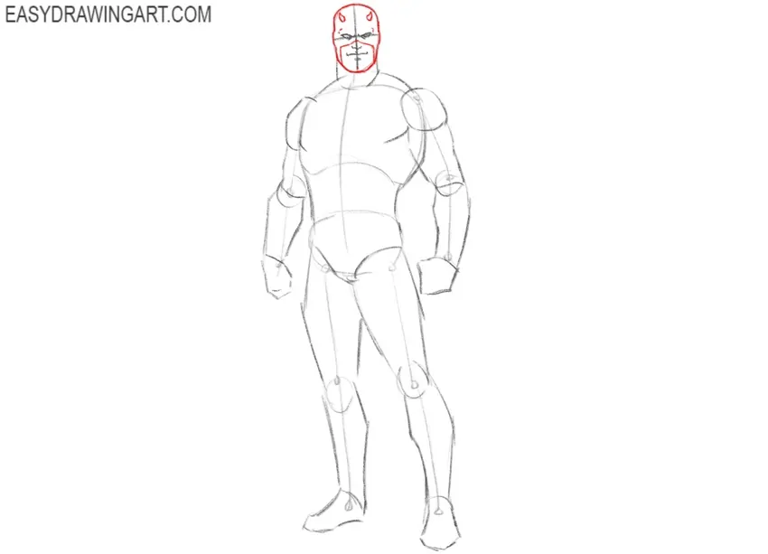 Draw the Mask and Horns of Daredevil