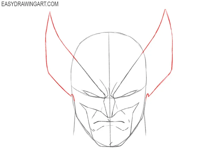 Finish Drawing Wolverine’s Mask Ears