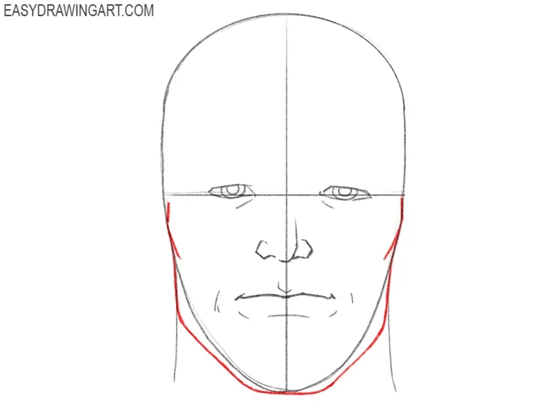 Outline the Chin and Cheekbones