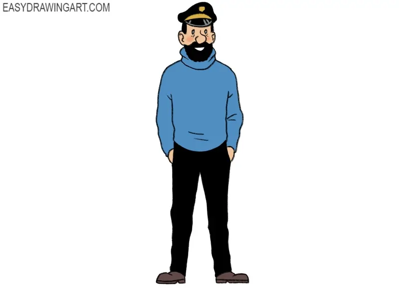 How to draw Captain Haddock feature image