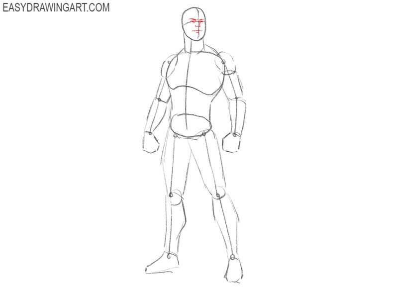 Draw Reed Richards’ facial features