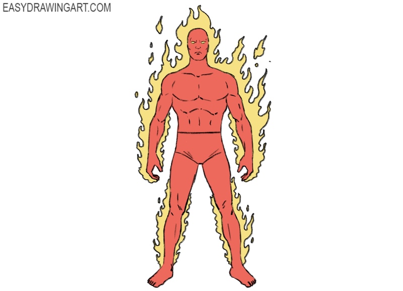 Color the Human Torch drawing