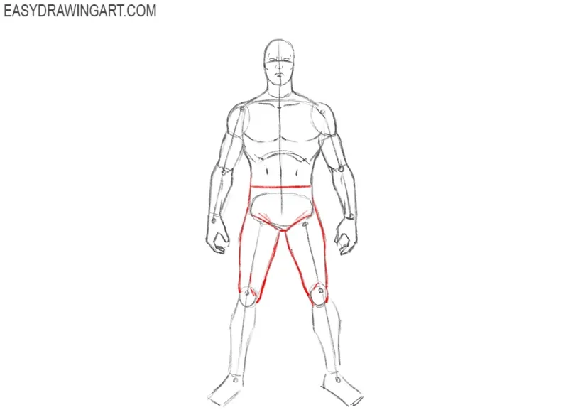 Draw the Human Torch’s legs in detail
