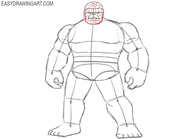 Draw rock texture on the Thing’s head